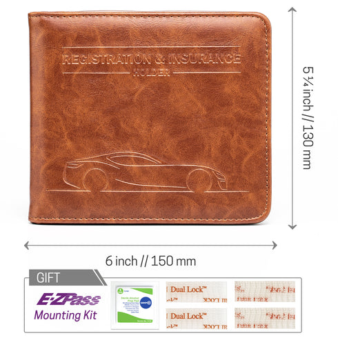CANOPUS Car Registration and Insurance Holder, Magnetic Closure, Embossed Card Document Holder, Vehicle Glove Box Organizer, Wallet for Auto, SUV, Motorcycle, Truck, Waterproof